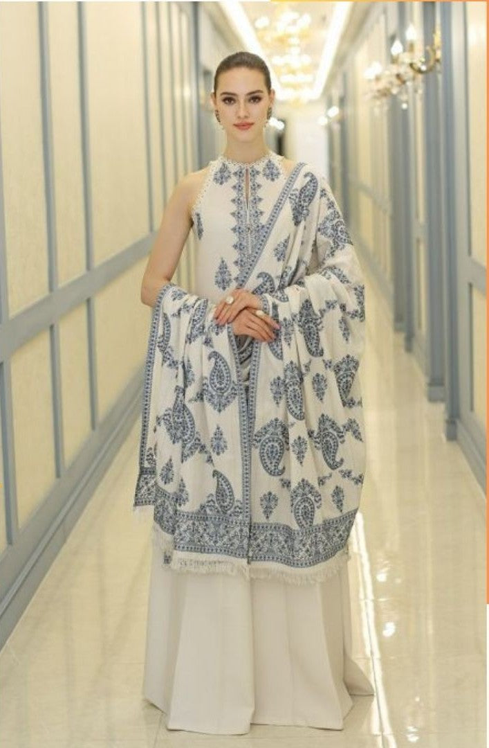 Dhanak unstitched 3 piece dress