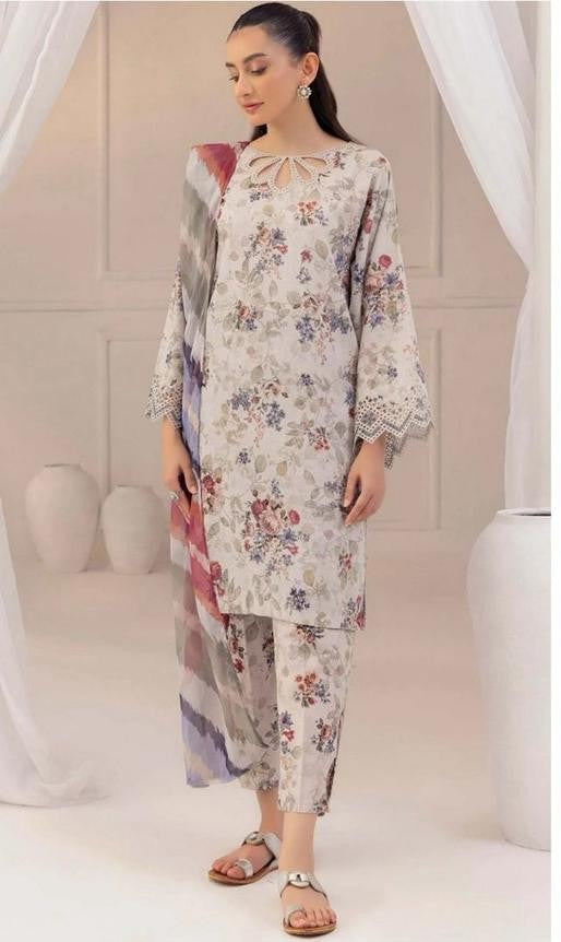 Khaddar unstitched 3 piece dress