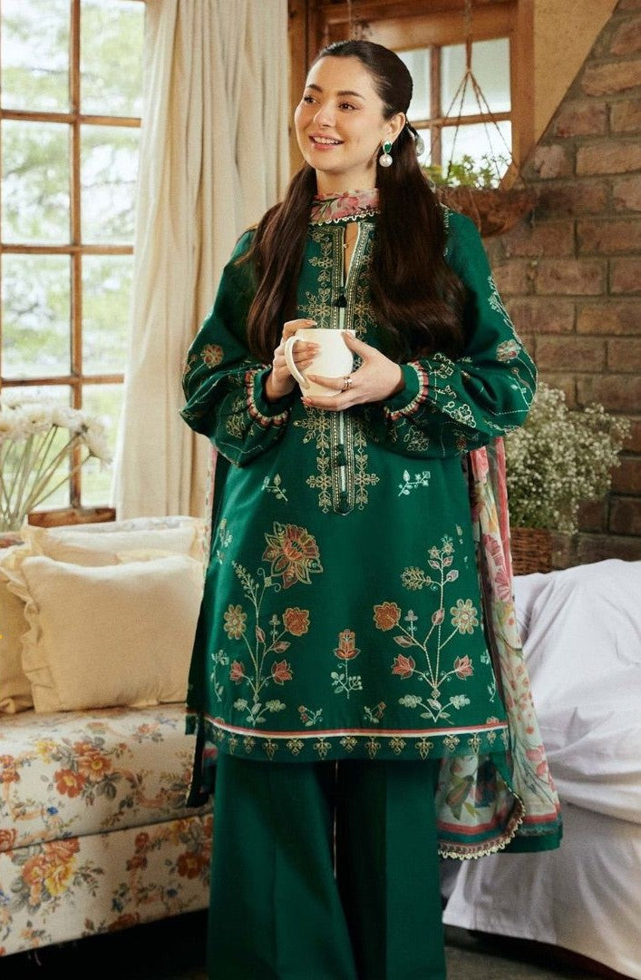 Dhanak unstitched 3 piece dress