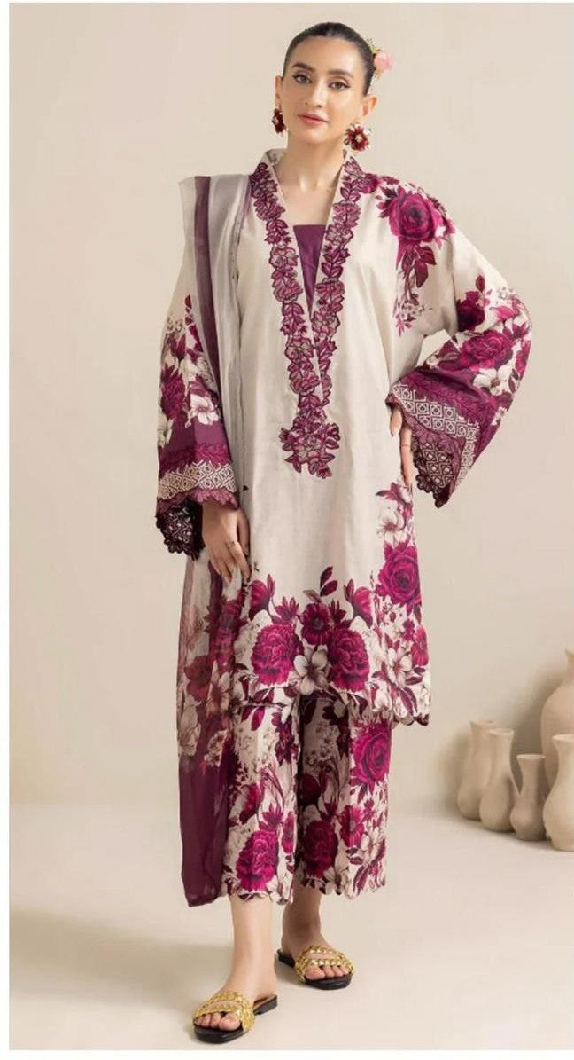 Khaddar unstitched 3 piece dress