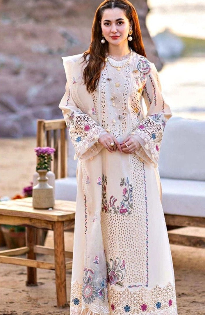 Dhanak unstitched 3 piece dress