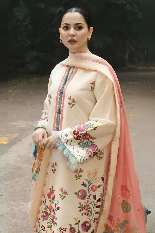 Linen Unstitched 3 piece dress
