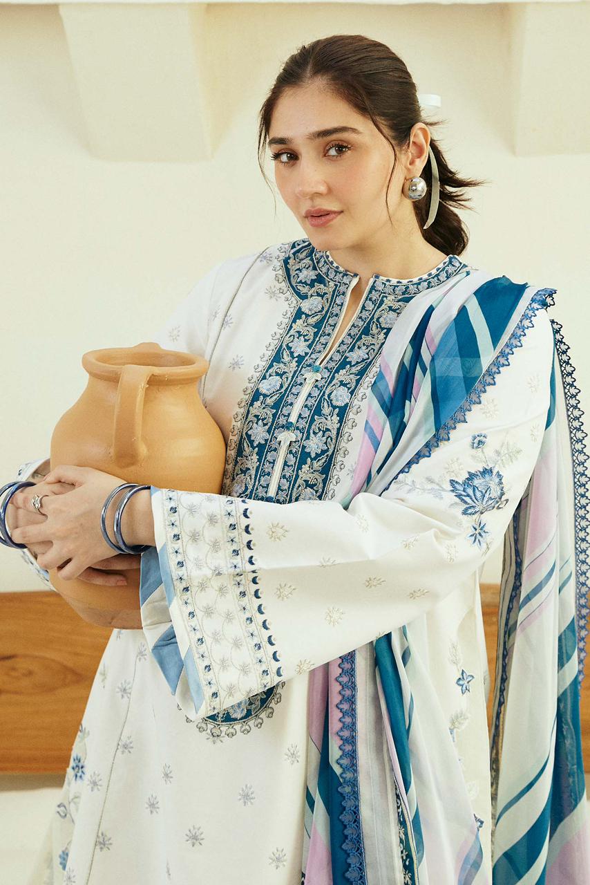 Linen unstitched 3 piece  dress