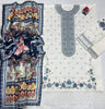 Linen unstitched 3 piece  dress