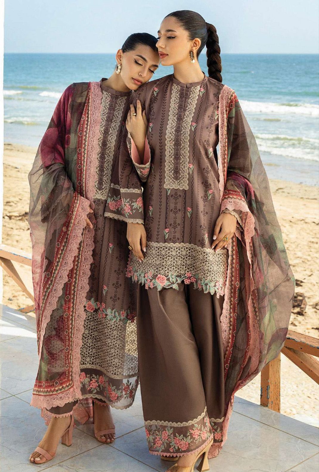 Linen unstitched 3 piece dress