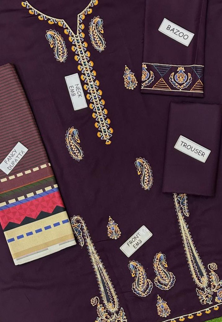 Dhank unstitched 3 piece dress