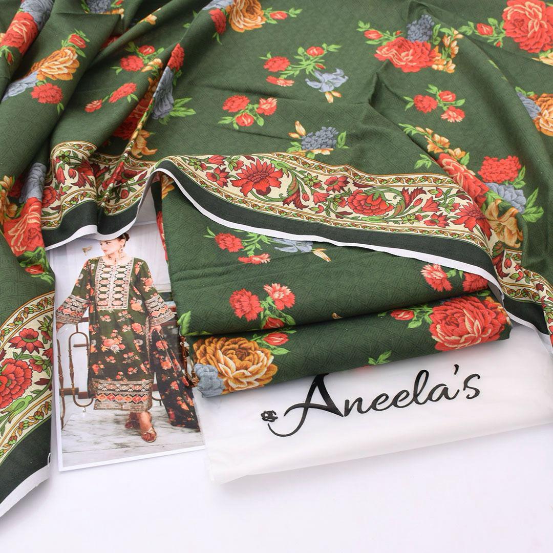 Khaddar unstitched 3 piece dress