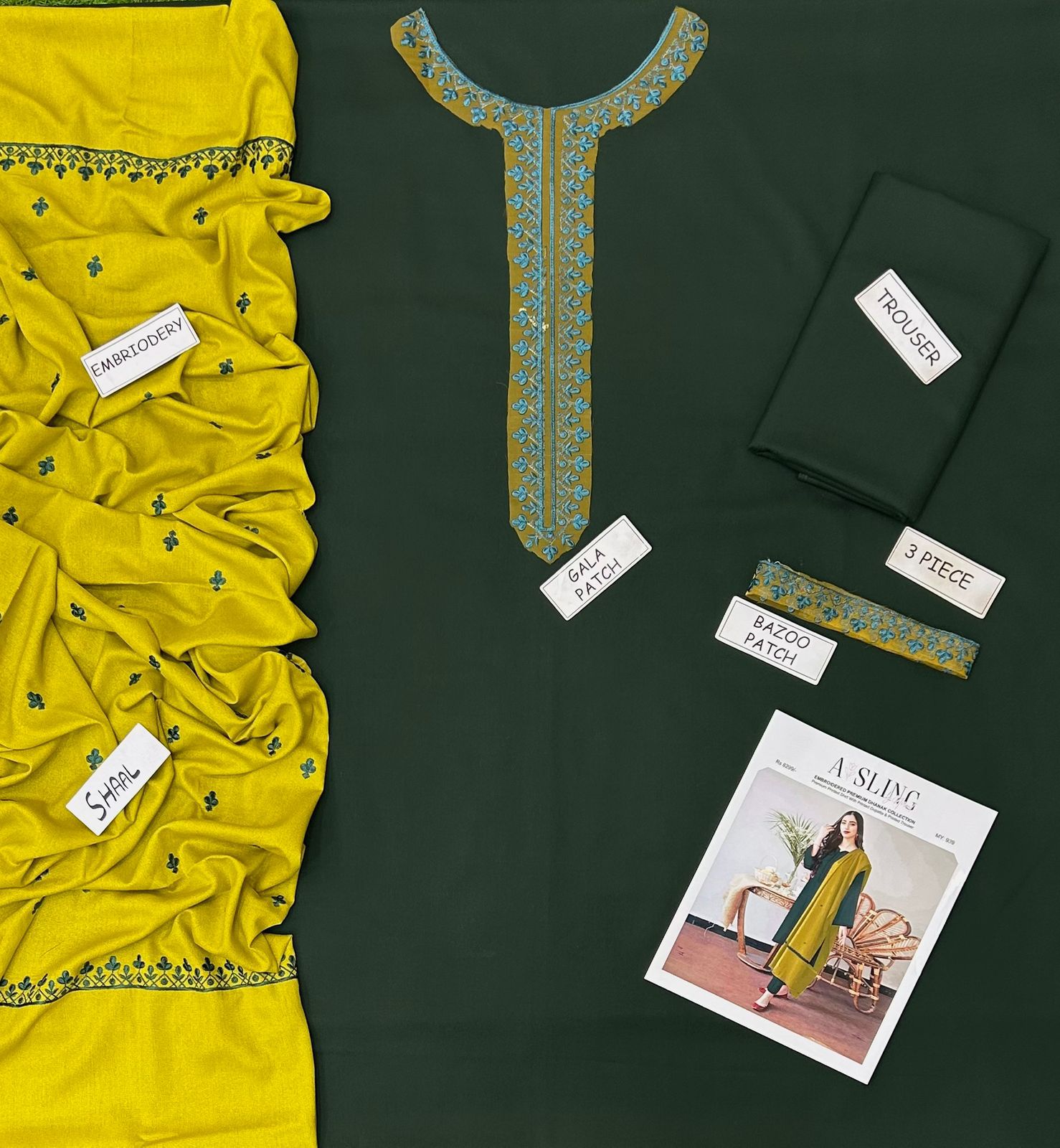 Dhanak unstitched 3 piece dress